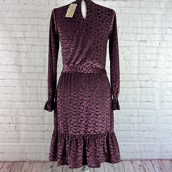 MICHAEL Michael Kors Burnout Velvet Flounce Dress Size XXS - Picture 5 of 16
